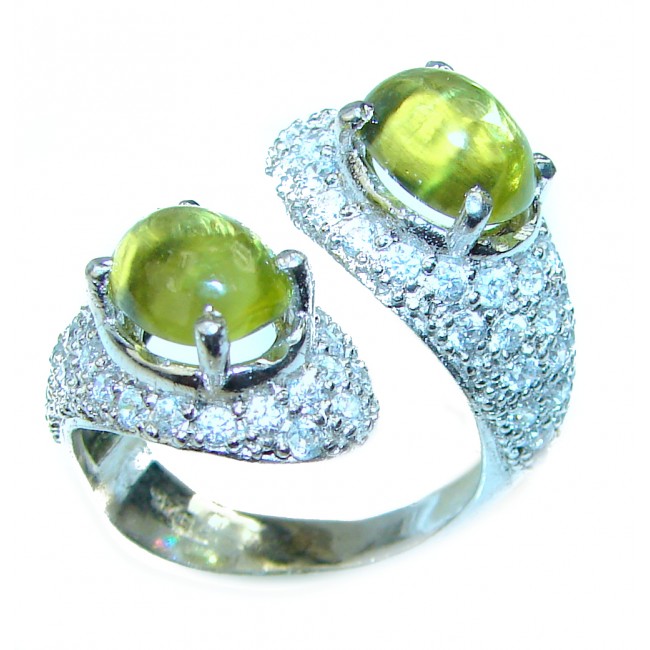 Spring authentic 8.9 carat Peridot .925 Sterling Silver Statement ring s. 6 - photo 1
