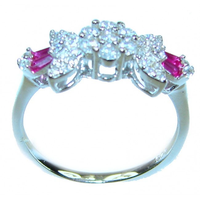 1.8 carat Authentic Ruby .925 Sterling Silver Handcrafted Ring size 6 3/4