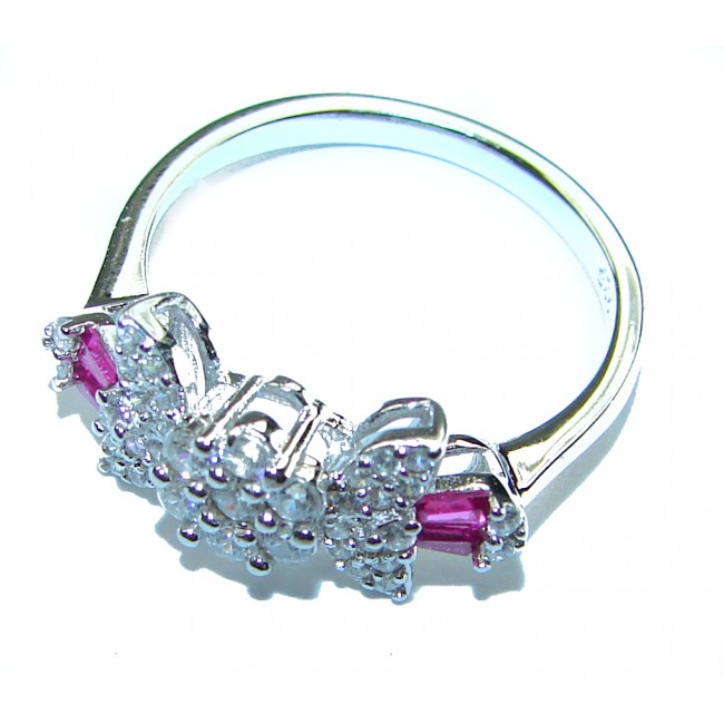 1.8 carat Authentic Ruby .925 Sterling Silver Handcrafted Ring size 6 3/4
