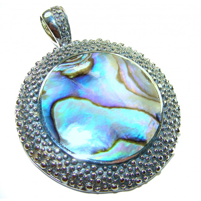 Gift of the Sea Natural Rainbow Abalone .925 Sterling Silver handmade Pendant