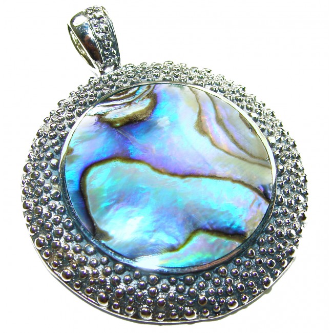 Gift of the Sea Natural Rainbow Abalone .925 Sterling Silver handmade Pendant