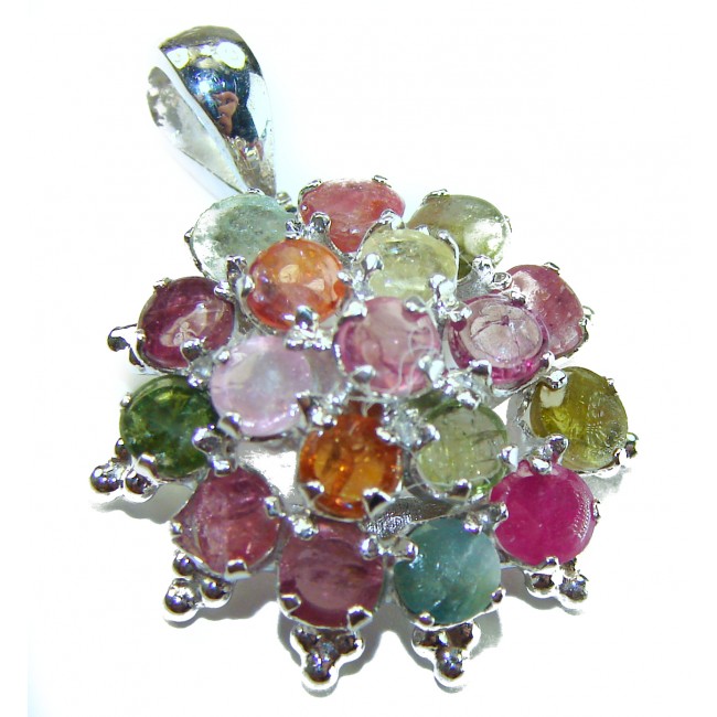 11.2 carat oval cut Brazilian Tourmaline .925 Sterling Silver Perfectly handcrafted pendant