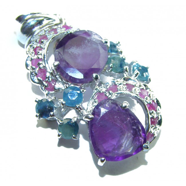 24.5 carat - Amethyst .925 Sterling Silver handcrafted Pendant