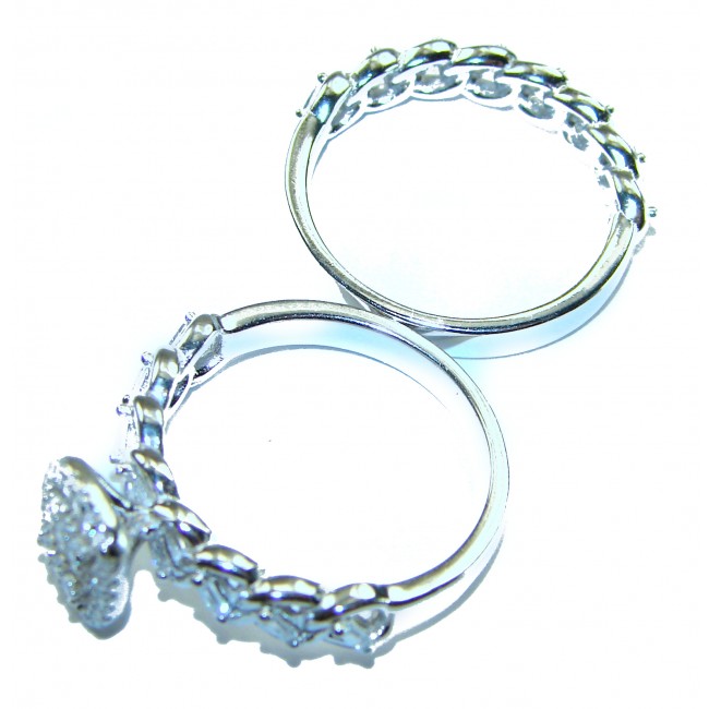 6.8 carat White Topaz .925 Sterling Silver brilliantly handcrafted stack ring s. 6 3/4