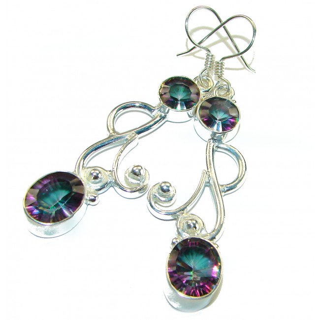 14.2 carat Mystic Topaz .925 Sterling Silver earrings