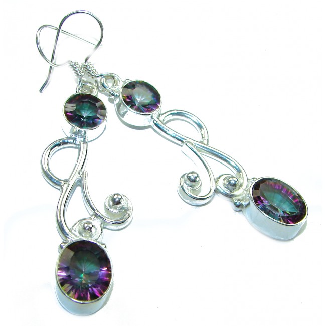 14.2 carat Mystic Topaz .925 Sterling Silver earrings