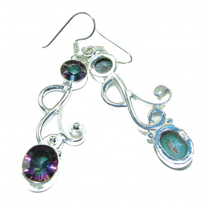 14.2 carat Mystic Topaz .925 Sterling Silver earrings