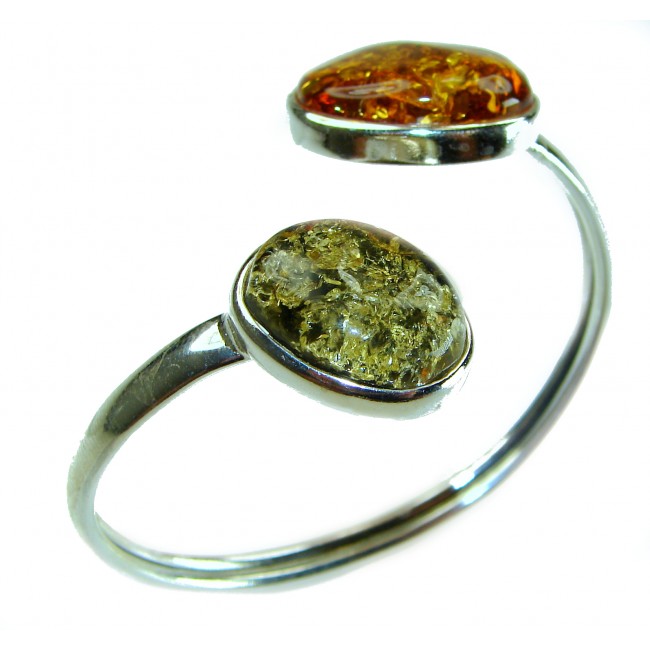 Vintage Design Genuine 20.5 carat Baltic Amber .925 Sterling Silver handmade Bracelet - photo 3