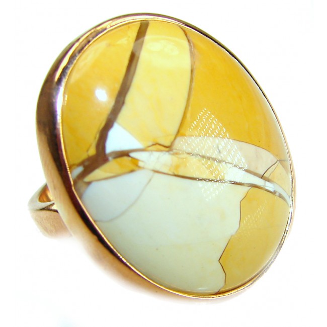 Flawless Australian Mookaite 14K Gold over .925 Sterling Silver Ring size 7 1/2