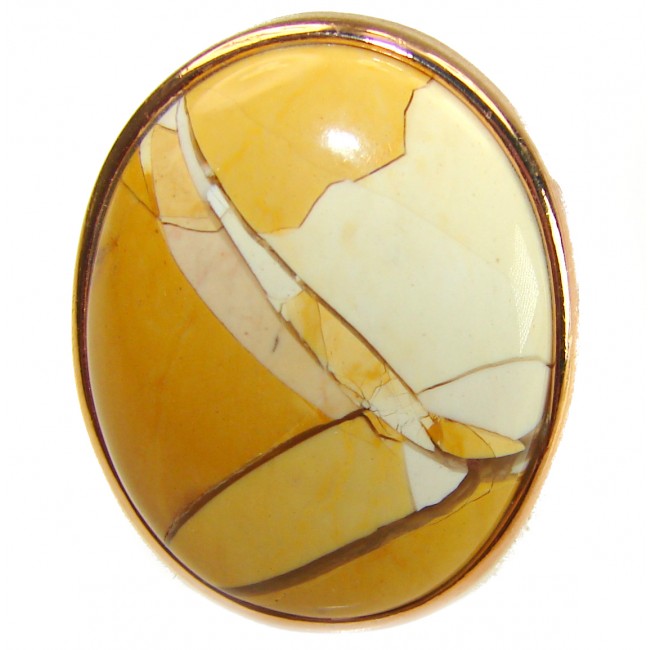 Flawless Australian Mookaite 14K Gold over .925 Sterling Silver Ring size 7 1/2