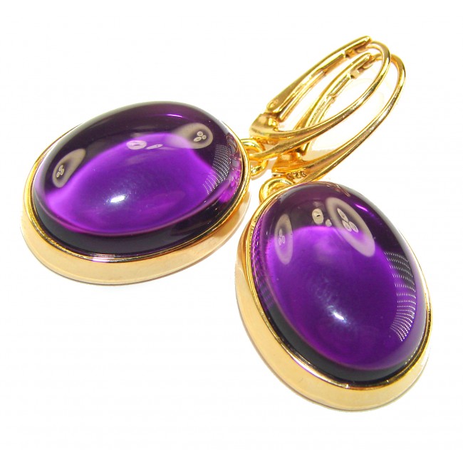 Lavender Beauty authentic 10.2 carat Amethyst 14K Gold over .925 Sterling Silver handcrafted earrings