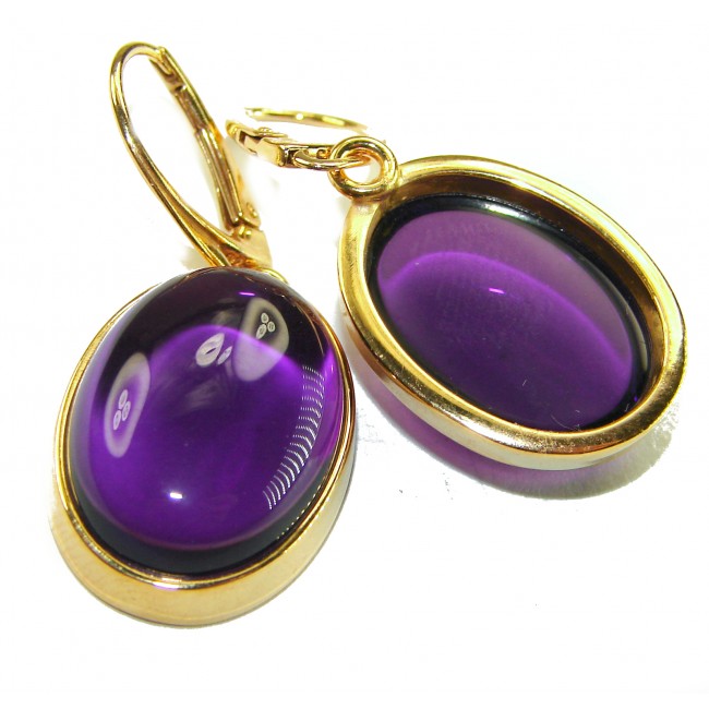 Lavender Beauty authentic 10.2 carat Amethyst 14K Gold over .925 Sterling Silver handcrafted earrings