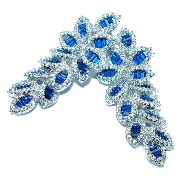 Art Deco - Magnificent Jewel 8.5 carat Sapphire .925 Sterling Silver handcrafted incredible earrings - photo 2