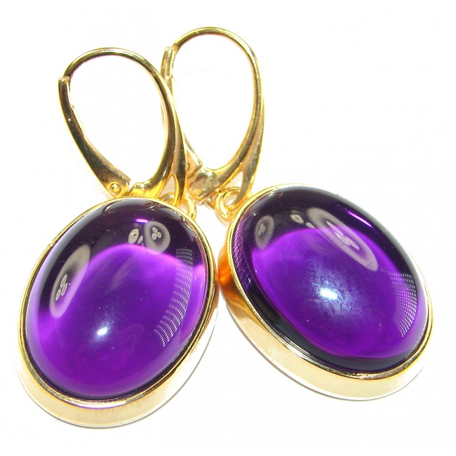 Lavender Beauty authentic 10.2 carat Amethyst 14K Gold over .925 Sterling Silver handcrafted earrings