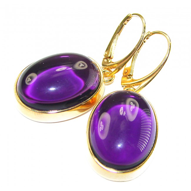 Lavender Beauty authentic 10.2 carat Amethyst 14K Gold over .925 Sterling Silver handcrafted earrings