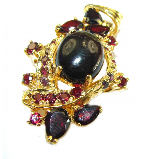 Celestial peace Authentic 19.5 carat Smoky Topaz 14K Gold over .925 Sterling Silver handmade Statement Pendant - photo 2