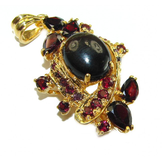 Celestial peace Authentic 19.5 carat Smoky Topaz 14K Gold over .925 Sterling Silver handmade Statement Pendant - photo 1