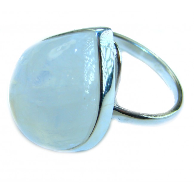 Top quality AAAAA quality Rainbow Moonstone .925 Sterling Silver handmade ring s. 10