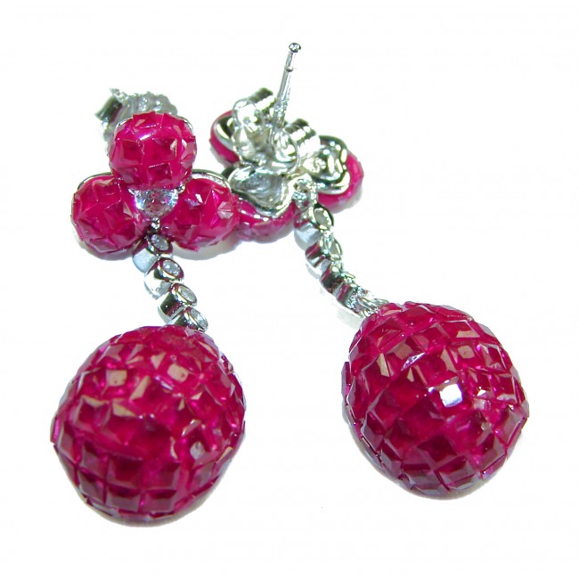 Giovanna - Authentic 19.9 carat Ruby .925 Sterling Silver handcrafted earrings