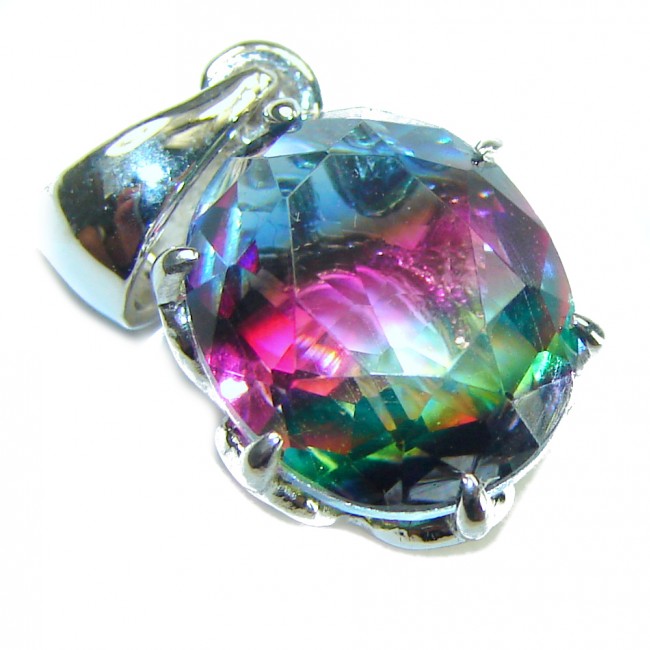 5.2 carat oval cut Brazilian Tourmaline .925 Sterling Silver Perfectly handcrafted pendant