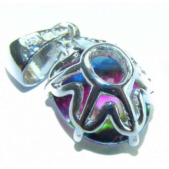 5.2 carat oval cut Brazilian Tourmaline .925 Sterling Silver Perfectly handcrafted pendant