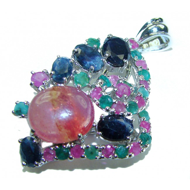 22.2 carat oval cut Brazilian Golden Tourmaline .925 Sterling Silver Perfectly handcrafted pendant