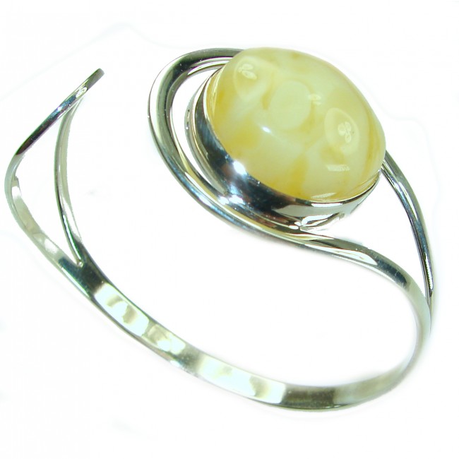 MODERN Design Genuine 15.5 carat Butterscotch Baltic Amber .925 Sterling Silver handmade Bracelet - photo 3