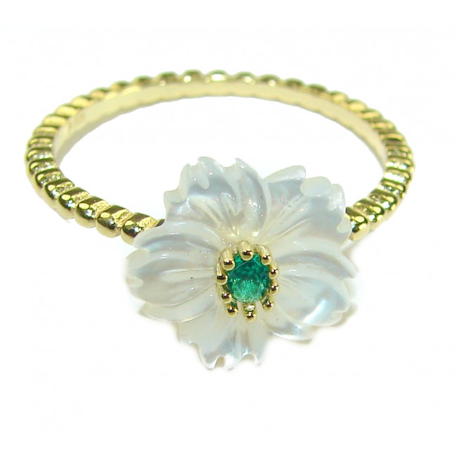 Luxurious Blister Pearl 14K Gold over .925 Sterling Silver brilliantly handcrafted ring s. 8 - photo 2