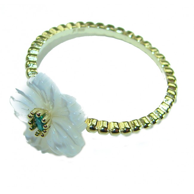 Luxurious Blister Pearl 14K Gold over .925 Sterling Silver brilliantly handcrafted ring s. 8 - photo 1