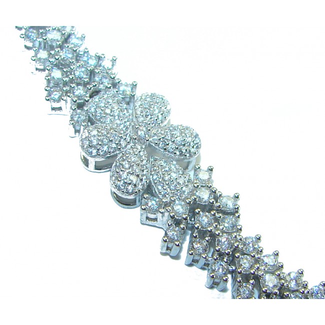 Natural 32.5 carat White Topaz .925 Sterling Silver handmade Statement Bracelet - photo 1