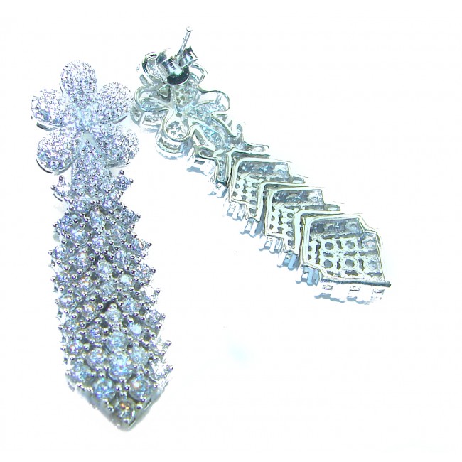 Dazzling Beauty - 22.5 carat White Topaz .925 Sterling Silver handcrafted earrings - photo 2