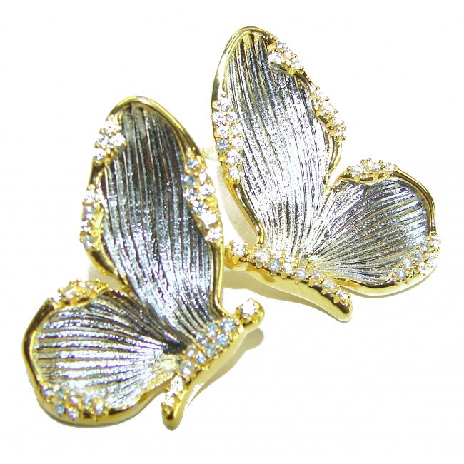 Golden Butterfly authentic 14k Gold over .925 Sterling Silver handcrafted earrings