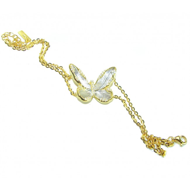 Golden Butterfly authentic 14k Gold over .925 Sterling Silver handcrafted Bracelet - photo 2