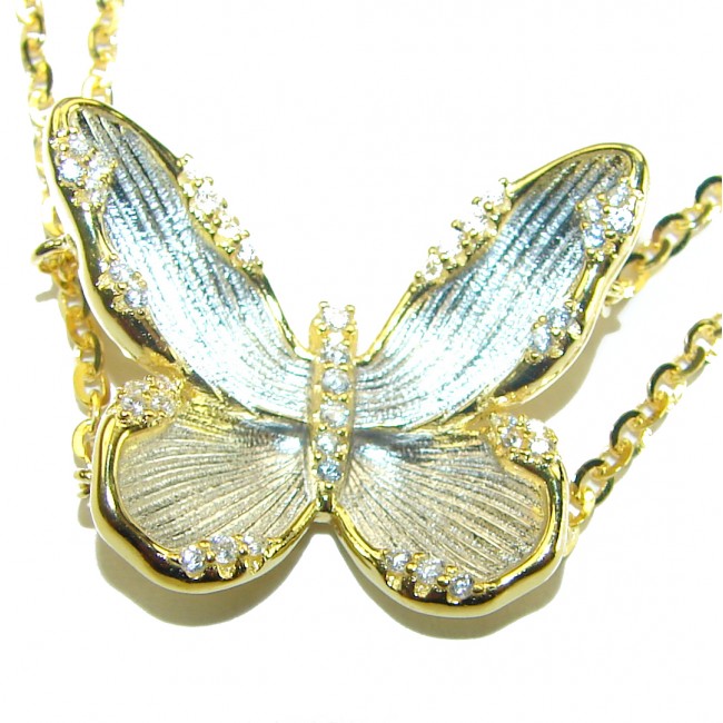 Golden Butterfly authentic 14k Gold over .925 Sterling Silver handcrafted Bracelet - photo 1