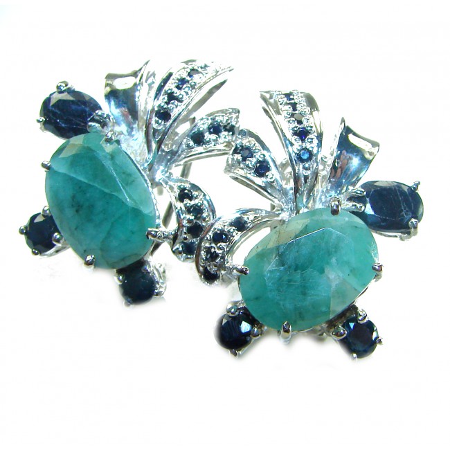 Julietta - Perfect quality authentic 10.2 Grandidierite Sapphire .925 Sterling Silver handmade earrings