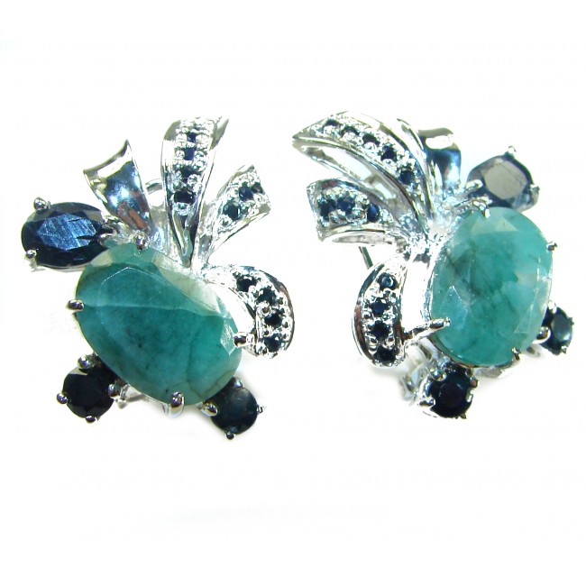 Julietta - Perfect quality authentic 10.2 Grandidierite Sapphire .925 Sterling Silver handmade earrings