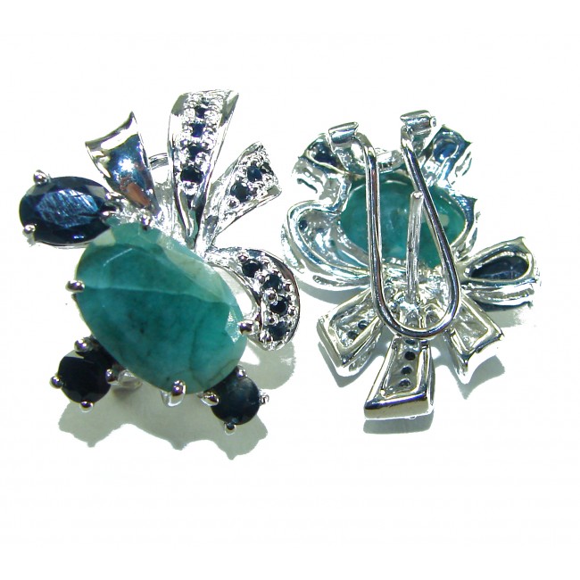 Julietta - Perfect quality authentic 10.2 Grandidierite Sapphire .925 Sterling Silver handmade earrings