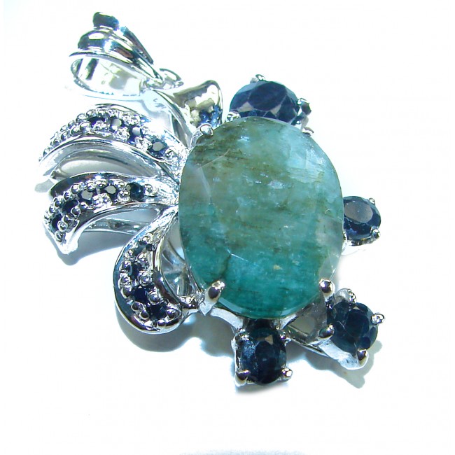 Julietta - Perfect quality authentic 11.2 Grandidierite Sapphire .925 Sterling Silver handmade Pendant