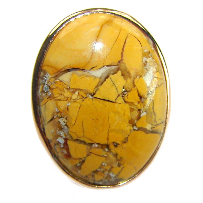 Flawless Australian Bracciated Mookaite 14K Gold over .925 Sterling Silver Ring size 8 adjustable