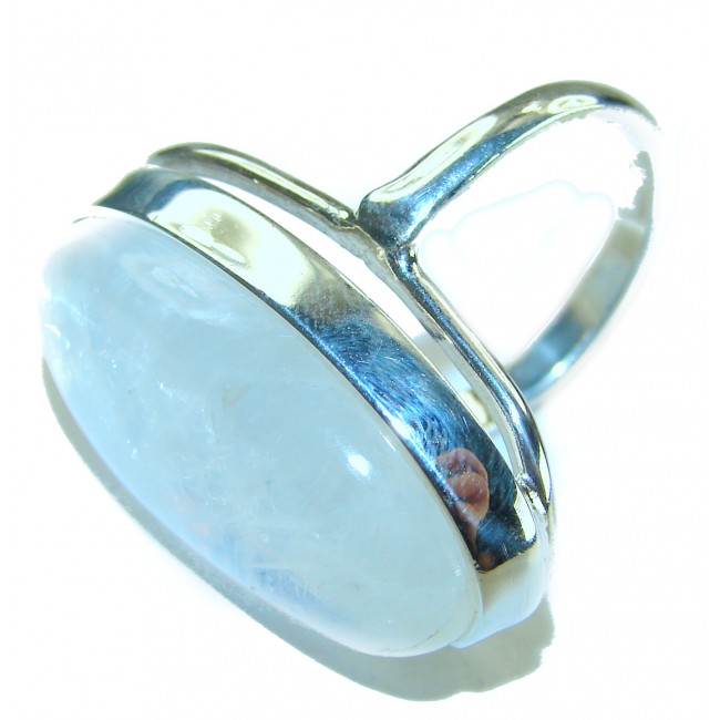 Top quality AAA+ quality Rainbow Moonstone .925 Sterling Silver handmade ring s. 7