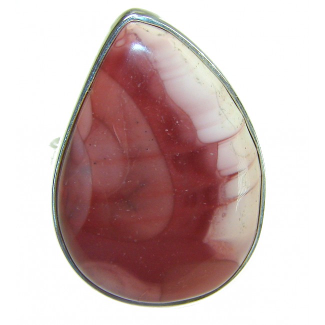 Genuine Imperial Jasper .925 Sterling Silver handcrafted ring s. 7 adjustable