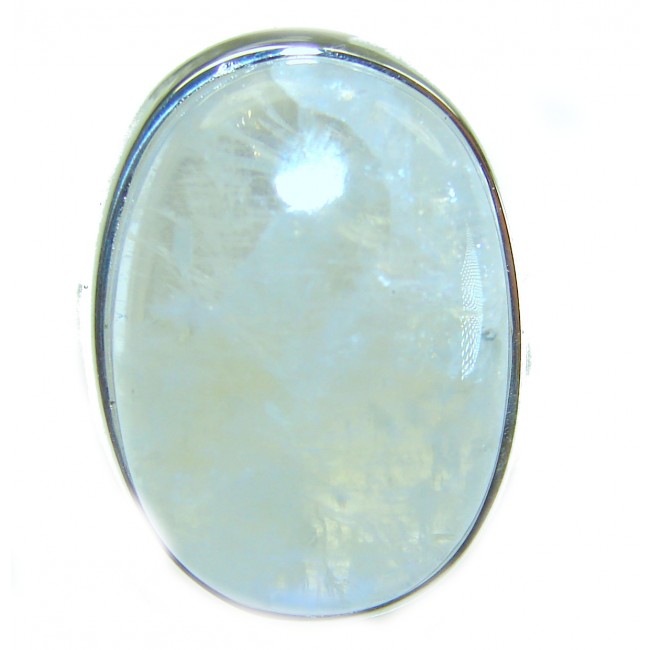 Rainbow Moonstone .925 Sterling Silver handmade ring s. 6 1/2