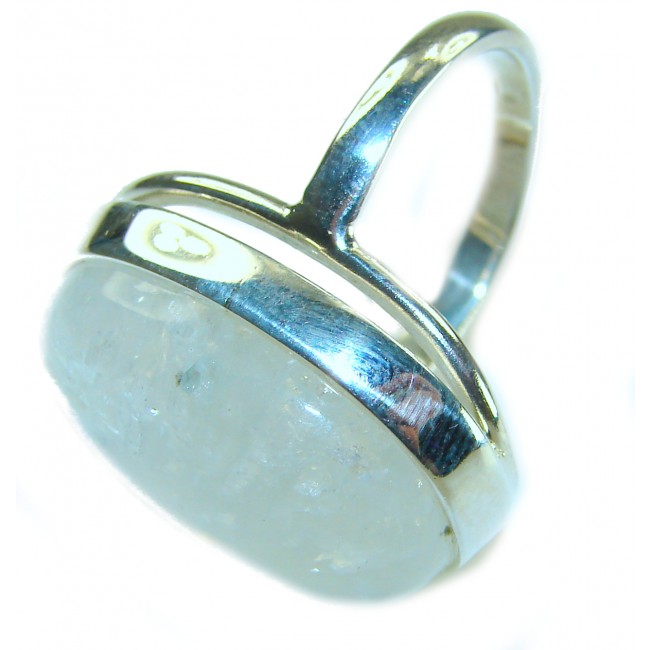 Rainbow Moonstone .925 Sterling Silver handmade ring s. 6 1/2