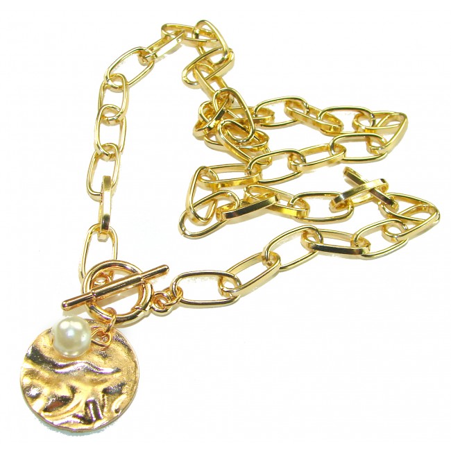 Giovanna - pearl 10K Gold over .925 Sterling Silver handcrafted necklace