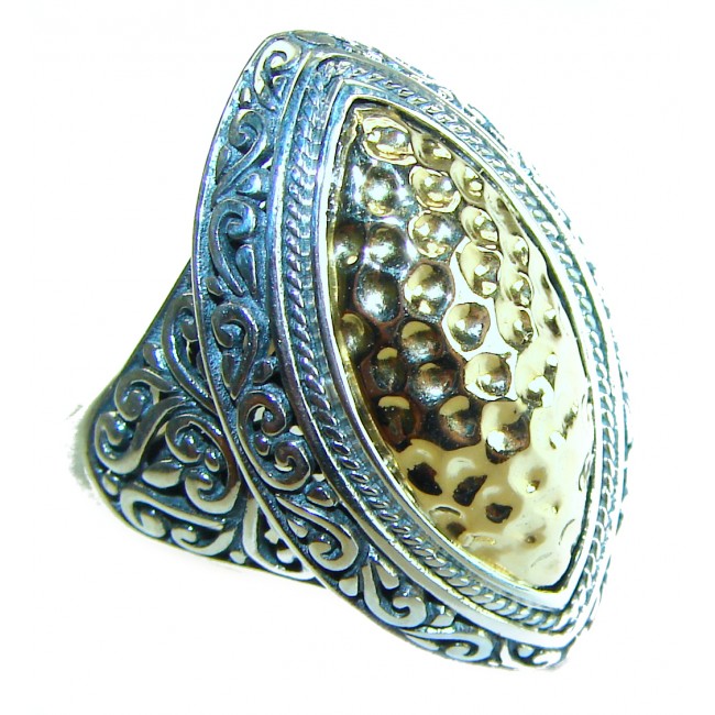 Precious - Bali made 2 tones .925 Sterling Silver handcrafted Ring s. 10
