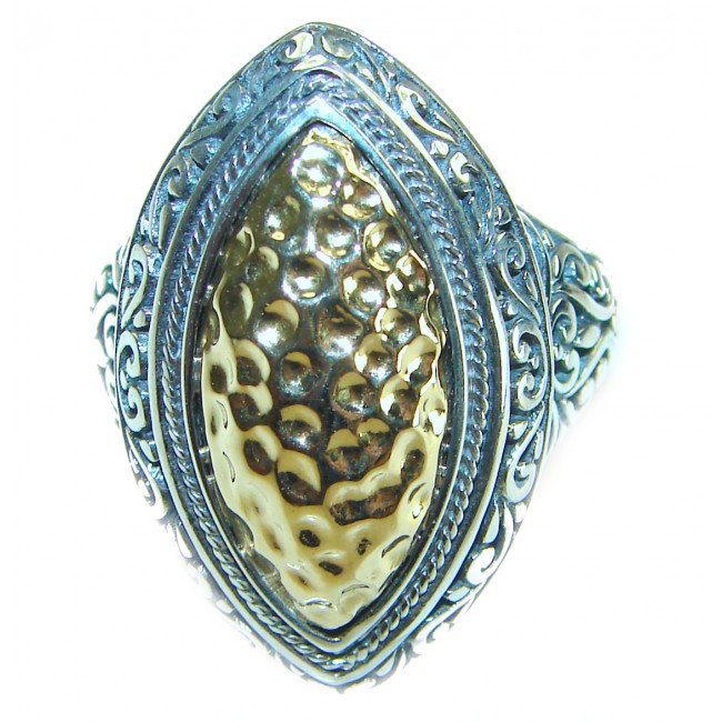 Precious - Bali made 2 tones .925 Sterling Silver handcrafted Ring s. 10