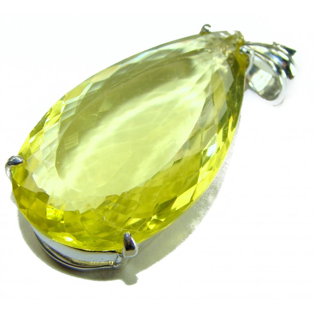 Goddess of Light - 58.5 carat Large Lemon Topaz .925 Sterling Silver handmade Pendant