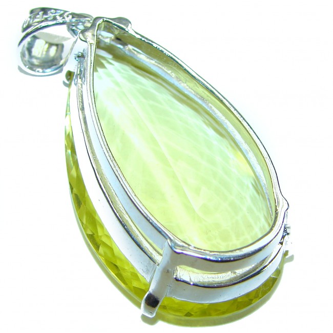 Goddess of Light - 58.5 carat Large Lemon Topaz .925 Sterling Silver handmade Pendant