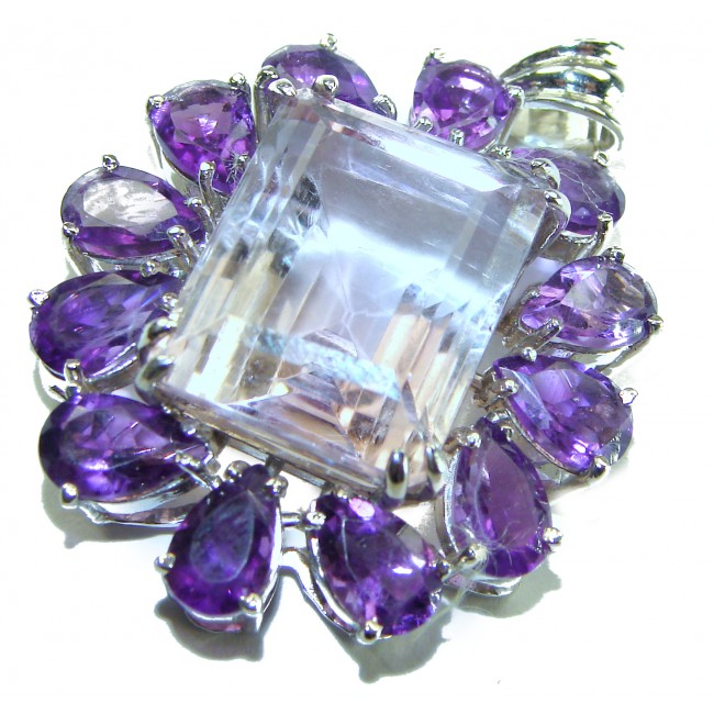 Mademoiselle - Vintage Design 45.4 CARAT Amethyst .925 Sterling Silver handcrafted Pendant