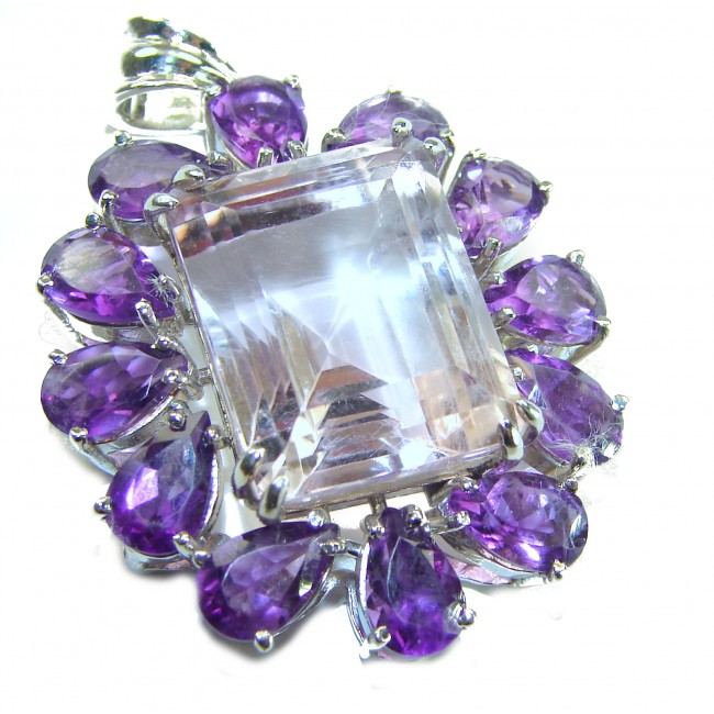 Mademoiselle - Vintage Design 45.4 CARAT Amethyst .925 Sterling Silver handcrafted Pendant